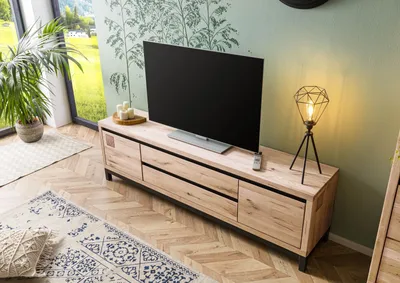 Produktbild von MASSIVMOEBEL24 TV-Board Wildeiche 190x40x56 bianco geölt VILLANDERS #253