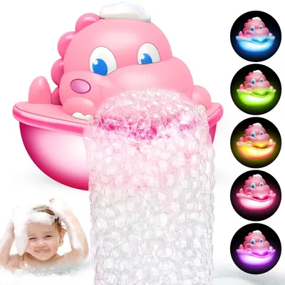 Produktbild von Seifenblasenmaschine Seifenblasenpistole Badespielzeug - Dinosaurier - Leuchtend - 250 ml - Kinder ab 1 Jahr
