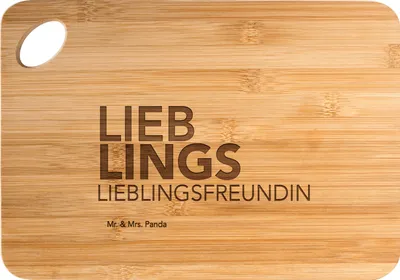Produktbild von Mr. & Mrs. Panda Schneidebrett Lieblingsfreundin - Transparent - Geschenk, holzschneidebrett, vesperbrett, Lieblings Mensch, Bae, Lieblingsmensch, Frühstücksbrettchen