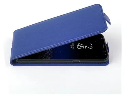 Produktbild von Cadorabo Schutzhülle für Samsung Galaxy S8 Hülle in Blau Flip Etui Handyhülle Case Cover Kunstleder