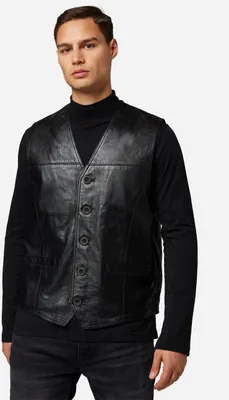 Produktbild von Ricano Herren Lederweste 321 Vest Lammnappa – schwarz / L
