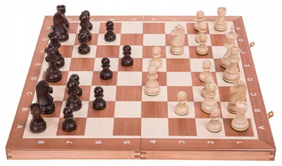 Produktbild von Square Turnier Nr. 5 Mahagoni Lux Holzschachspiel mit beschwerten Figuren