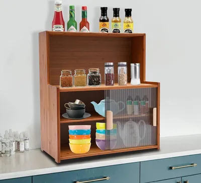 Image de Armoire de cuisine, rangement pour plan de travail, 55 x 28 x 61cm Organisateur d'armoire pour plan de travail
