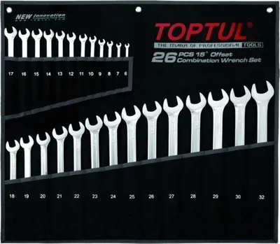 Produktbild von TOPTUL Ring-Maulschlüssel-Satz GPAA2602 Chrom-Vanadium-Stahl