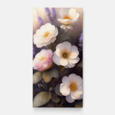 Produktbild von ARTHUB® Leinwandbild 60x120 cm, Cream Flower Spring | Wohnzimmerdekoration, Hängende Bilder, Wanddekoration, Heimdekoration, Landschaften, Frühling