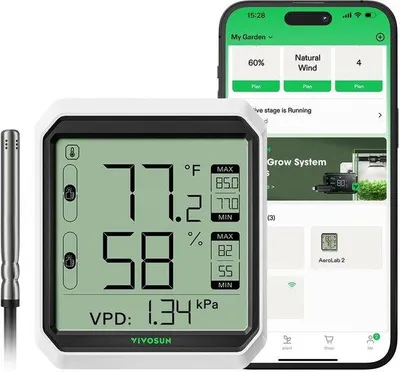 Imagen del producto de Termómetro-higrómetro digital con control a través de una aplicación Bluetooth para uso en interiores