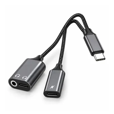 Produktbild von USB-C auf 3,5 mm Klinke Adapter 2-in-1 – AUX Audio & USB-C Ladeadapter für Kopfhörer, Smartphone, Tablet, Samsung, Xiaomi, Huawei & iPad