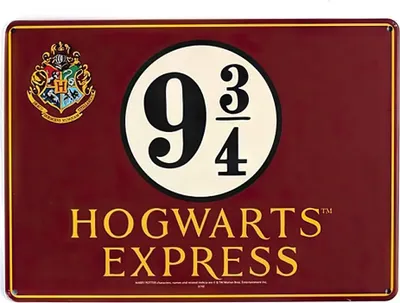 Obrázok produktu pre Harry Potter stopa 9 3/4 plechová značka 15x20 cm