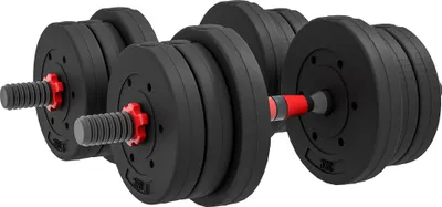 Produktbild von 2 in 1 Hanteln Set 20 kg verstellbare Kurzhantel & Langhantel professionell Dumbbell Krafttraining Schwarz