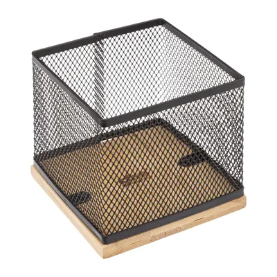 Produktbild von 5five Simply Smart Havi Stifthalter schwarz aus Metall Bambus 10cm x 10cm x 10cm