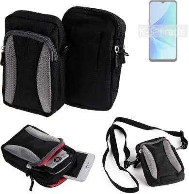 Produktbild von K-S-Trade Holster Schutz Hülle kompatibel mit Oppo A57 Handy Hülle Gürteltasche Umhängetasche mit Zusatzfach schwarz