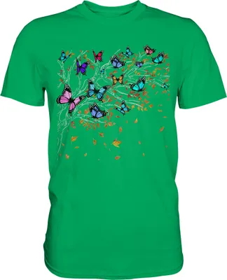 Produktbild von Natur Schmetterlinge T-Shirt – Kelly Green / XL