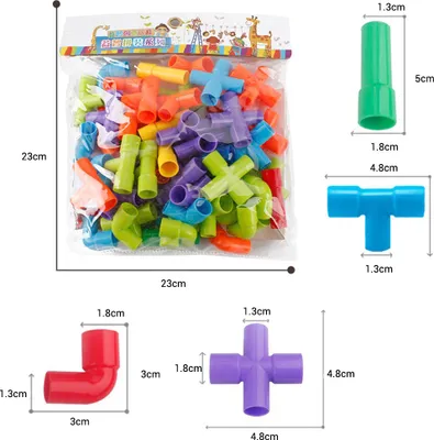 Obrázok produktu pre Farebné potrubie stavebné bloky hračka deti DIY montáž potrubia tunel blok model deti darček