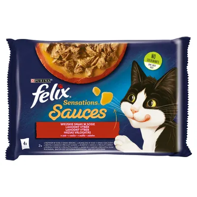 Image de Felix Sensations Sauce Cat Food Country Flavours in Sauce 340 G (4 X 85 G)