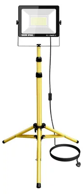 LED Baustrahler 100W, 10000 Lumen, 6000K, mit Stativ