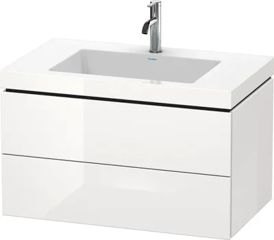 Produktbild von Waschtischunterbau L-CUBE m WT Vero Air 500x800x480mm 1 HL we hgl 1 Hahnloch weiß hochglanz