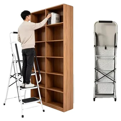 Productafbeelding van Klapladder, draagvermogen 150 kg, antislip ontwerp, WIT