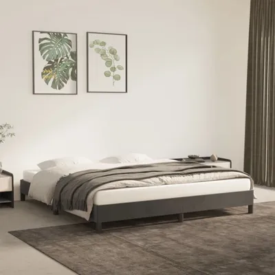 Produktbild von The Living Store Bettgestell Dunkelgrau 160x200 cm Samt