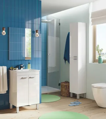 Produktbild von Badezimmer-Set >KONCEPT< in weiß glänzend - 50x80x40 (BxHxT)