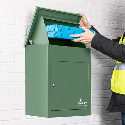 Produktbild von SMART PARCEL BOX™ Mittelgroßer Paketbriefkasten, Entnahme vorne, grün