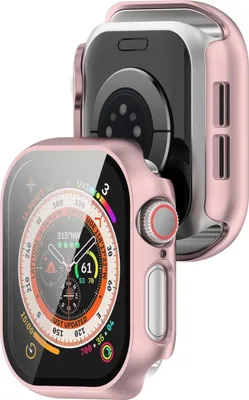Produktbild von Bizon Case+Glass Uhr Apple Uhr 10 42mm hellrosa