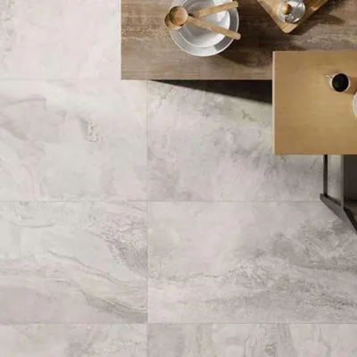 Productafbeelding van CASA39, porseleinen vloertegel met steeneffect, kleur wit, afmeting 60x120 cm, collectie Ava, merk La Fabbrica