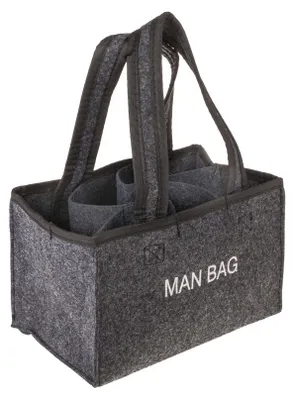 Produktbild von Flaschenträger anthrazit 6 Flaschen Man Bag Filztasche Bier