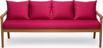 Produktbild von Gartenkissen Set rosa – 180x60 + 4x50x56 cm Gartenkissen für ein 2-3-Sitzer-Sofa  Weiche Auflagen für Rattan/Polyrattan – Abnehmbare Bezüge