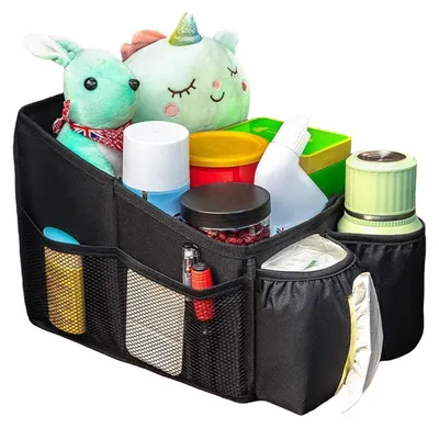 Produktbild von Auto Organizer mit Becherhaltern, Tissue-Box und Netztaschen aus Oxford-Gewebe