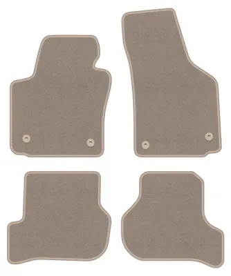 Image de Tapis de sol en moquette pour Seat Leon II 2005-2012 (à hayon) – jeu 4 pièces, beiges, sur mesure – Wielganizator LUX