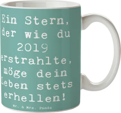 Produktbild von Mr. & Mrs. Panda Kaffeetasse Spruch 2019 Geburtstag Stern - Meeresbrise - Geschenk, Tasse, Geburtstagsgeschenke, Geburtstagsgeschenk, Glückwünsche, haferl, Liebe, Pott