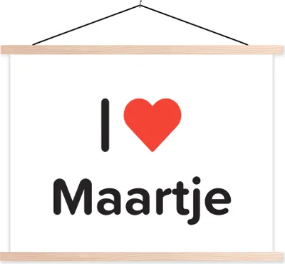 Produktbild von MuchoWow® Textilposter Ich liebe - Mary - Mädchen 40x30 cm mit holzfarbenen Rahmen - Bilder