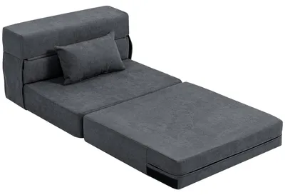Produktbild von HOMCOM 3 in 1 Schlafsessel, klappbares Schlafsofa mit Bettfunktion, Lendenkissen