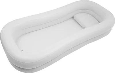 Produktbild von Aufblasbare Badewanne - Rechteckig - PVC - Doppellagig - 2 Kissen - 130 W elektrische Luftpumpe - 10 l Wasserbeutel mit Handbrause - Für Erwachsene - Weiß