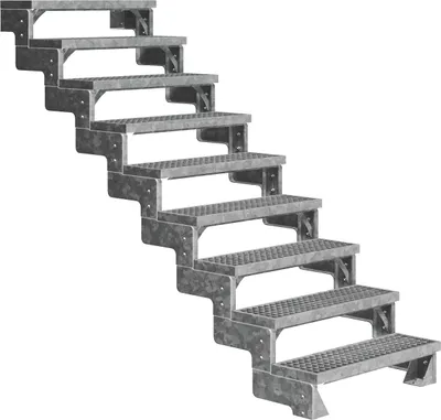 Produktbild von Dolle Außentreppe Gardentop 162-198cm Geschosshöhe mit Gitterrost 80cm breit ohne Geländer