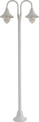 Zdjęcie produktu dla Lampa zewnętrzna Lindby Madea, biała, 2 źródła światła, 213 cm, E27, IP44