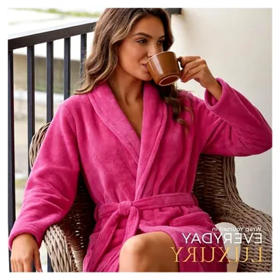 Produktbild von Damen Fleece Bademantel, weicher langer Morgenmantel, dicke Kimono-Bademäntel für Damen