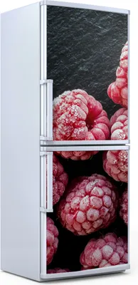 Produktbild von Kühlschrankdekoration  60x180 cm  Aufkleber auf dem Kühlschrank - gefrorene Himbeere