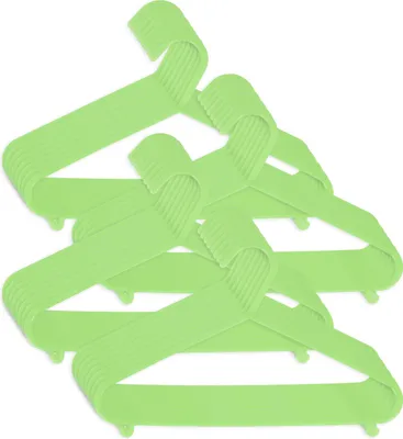 Produktbild von Bieco Kleiderbügel Kinder 32 St. Grün | Länge ca 30 cm | Baby Kleiderbügel | Kunststoff Kleiderbügel Kinder Baby | Baby Organiser Für Kleiderschrank | Kleiderbügel Baby | Baby Clothes Hangers
