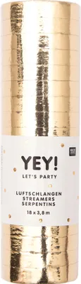 Produktbild von Gold-Glänzende Papier-Luftschlangen, leicht abtrennbar, für Party und Feier