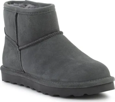 A single gray boot is shown against a white background.