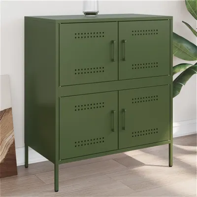 Obrázok produktu pre vidaXL Príborník olivovo zelený 68x39x79 cm oceľ