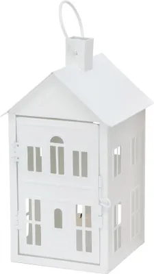 Produktbild von Laterne DEVON aus Metall Metalllaterne Haus H28cm Windlicht - WEISS