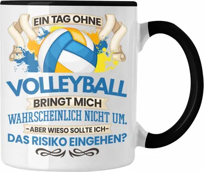Produktbild von Trendation - Volleyball Tasse Geschenk für Volleyball-Trainer Spieler Coach Lustiger Spruch Geschenkidee (Schwarz)