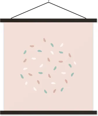 Produktbild von MuchoWow® Textilposter Sommer - Abstrakt - Pastell 120x120 cm mit schwarzem Rahmen - Aufhängungsset
