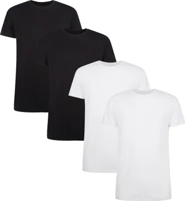Produktbild von Bamboo basics Herren T-Shirt RUBEN, 4er Pack - Unterhemd, Rundhals, Single Jersey Schwarz/Weiß M