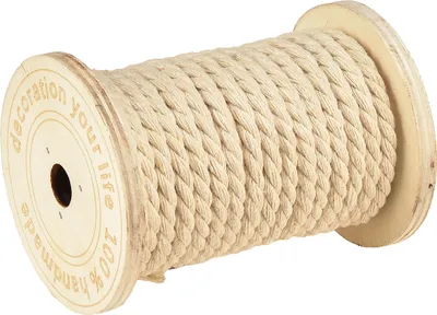 Produktbild von Creme Baumwollkordel Deko Ø5mm 7m Holzspule 2St DIY