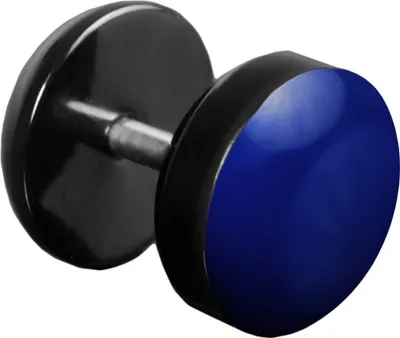 Produktbild von viva-adorno 1 Stück Fake Plug Ohrstecker Edelstahl Acryl schwarz mit farbig emaillierter Front Z465 Schwarz/Dunkelblau