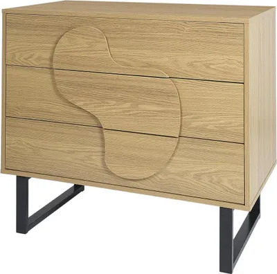 Produktbild von MISOU Calypso Kommode auf Beinen mit 3 Schubladen Wohnzimmer Aufbewahrungsschrank Holzschrank