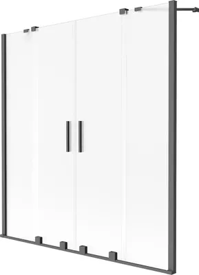 Obrázok produktu pre Mexen Velar Duo 2-krídlová posuvná vaňová zástena 150 x 150 cm, matná, pištoľový kov - 896-150-000-32-95